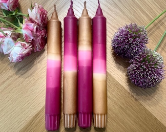 Dip Dye Kerzen Set - Bronze Bordeaux