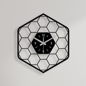 Honeycomb Metal Wall Clock: Modern Geometric Decor