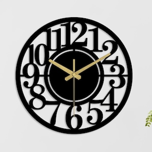 Modern Metal Number Wall Clock: Oversized Silent Art Decor