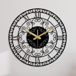 Minimalist Metal Wall Clock: Large Modern Art Decor