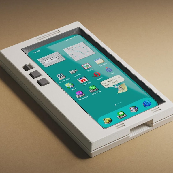 Funda retro para iPhone con colores personalizados: estilo de ordenador de los 80 (compatible con el nuevo iPhone 17)