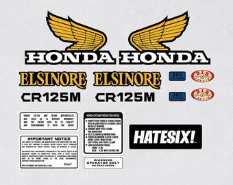 Honda Elsinore CR125 CR250 Decal Set - 1973-1975 Fuel Tank Side