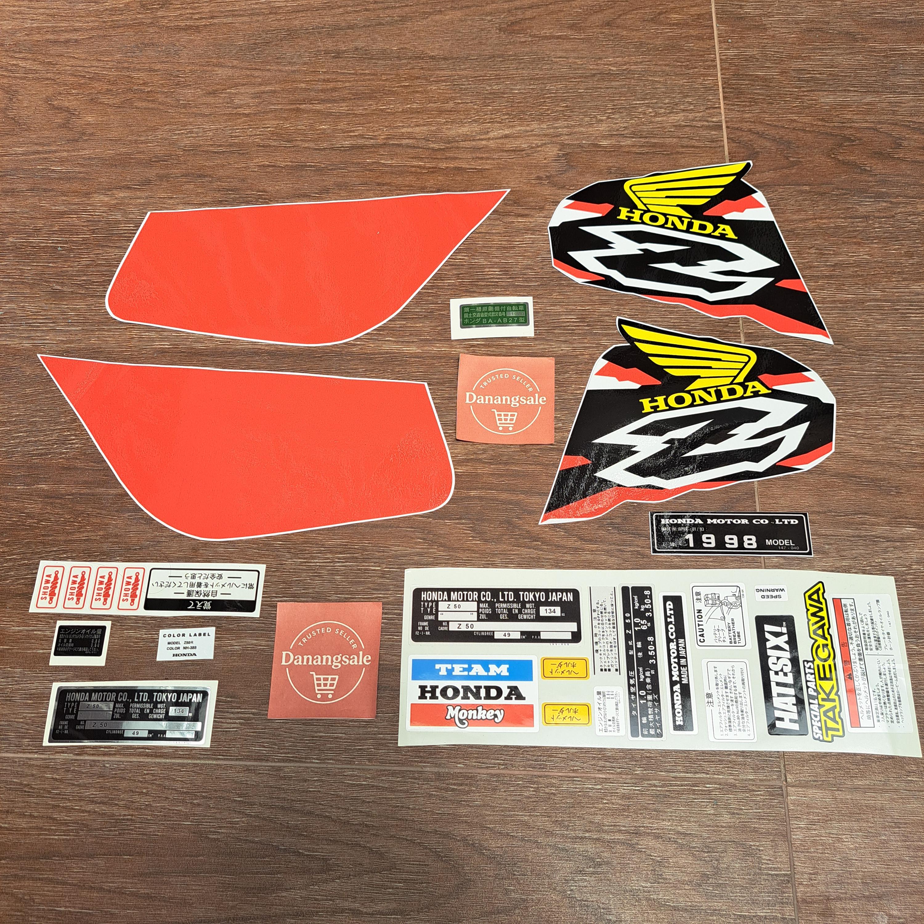Sticker Decal Honda Monkey Minitrail Z50 R 1998 Side Cover Fuel