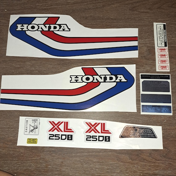 Honda XL 250s 1979 Decal Set: Blue & White Fuel Tank Side Cover - Etsy