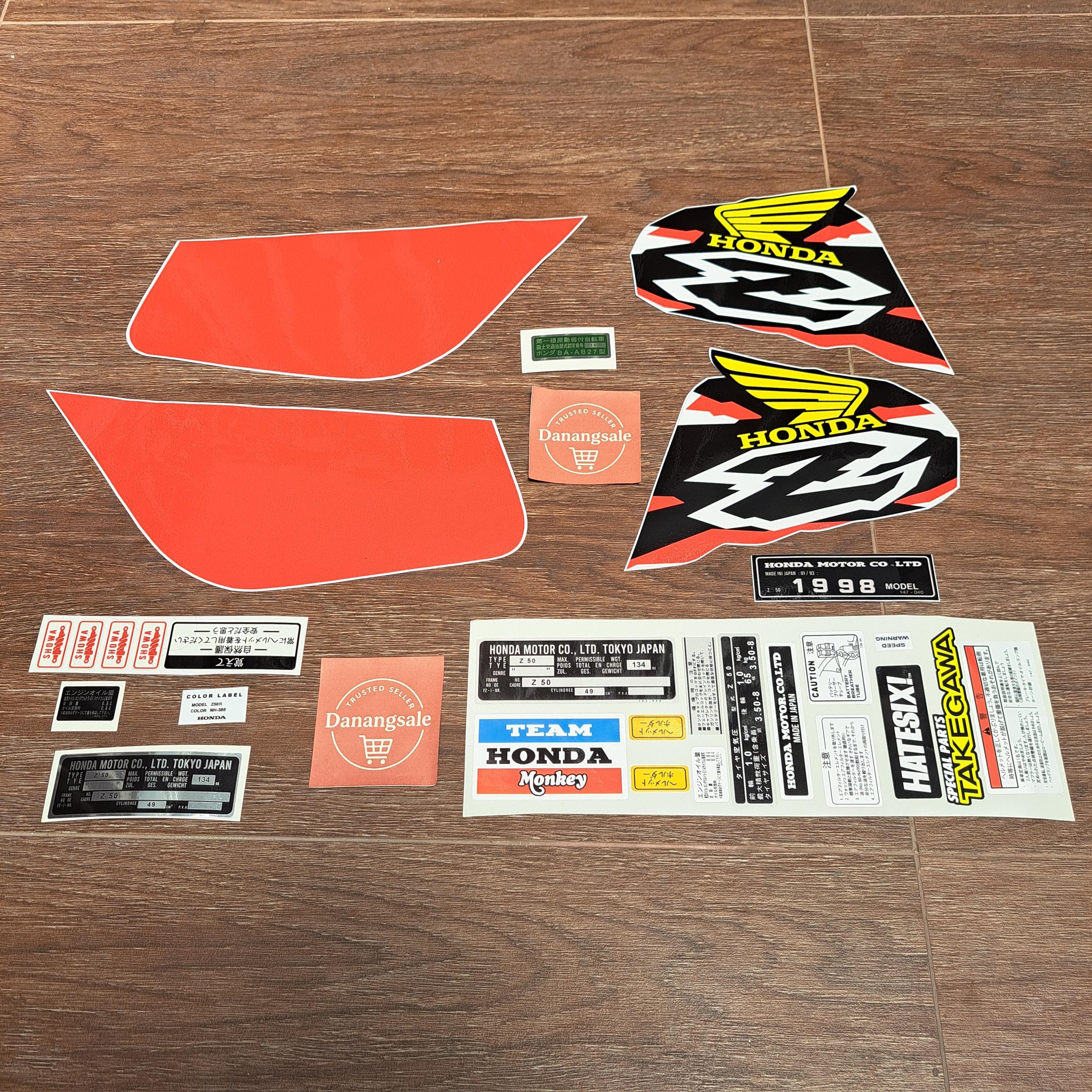 Sticker Decal Honda Monkey Minitrail Z50 R 1998 Side Cover Fuel
