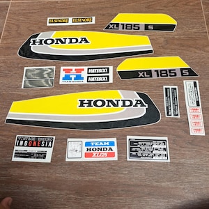 Sticker Honda XL 185S 185s 1979 jaune Cache latéral du réservoir d&#39;essence