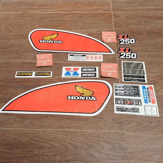 Sticker Decal Honda XL 250 Vintage Enduro Red Side Cover Fuel Gas