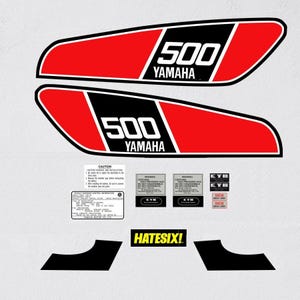 Yamaha XT500 XT225 1976 Enduro Decal Set: Vintage Fuel Tank Side Cover
