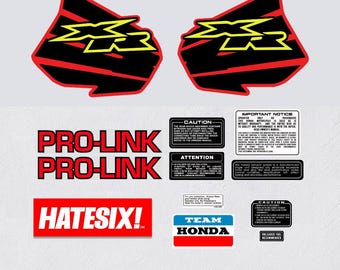 1988 Honda XR 200 Gas Tank Decals – AHRMA Style Honda XR XL Graphics