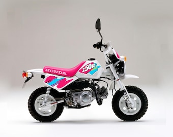 Sticker Decal Honda Monkey Baja Z50R Pink Cyan Side Cover Fuel Gas