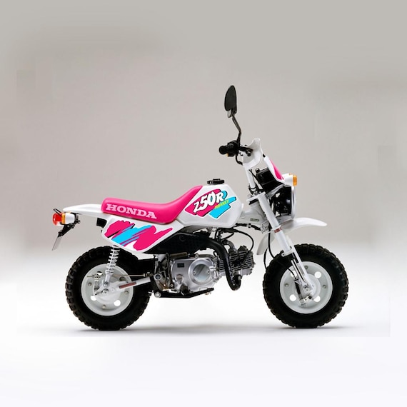 Sticker Decal Honda Monkey Baja Z50R Pink Cyan Side Cover Fuel Gas