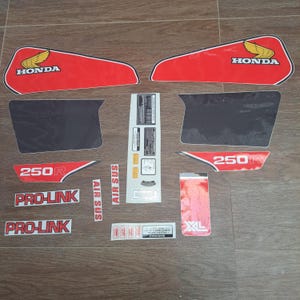 Sticker Decal Honda XL250R XL 250 R Red Side Cover Fuel Gas Tank