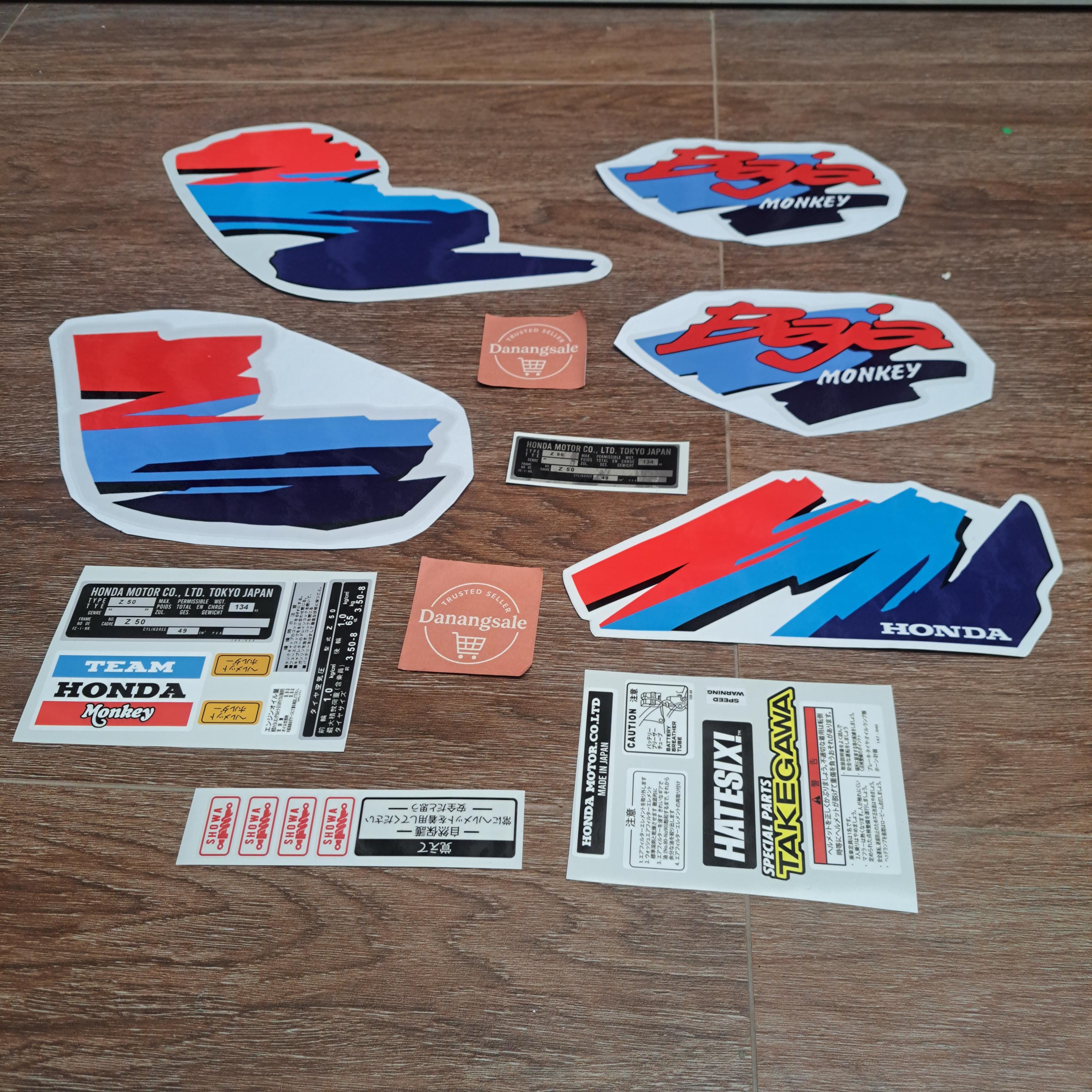 Sticker Decal Honda Monkey Baja Z50R 1992 1993 Side Cover Fuel Gas