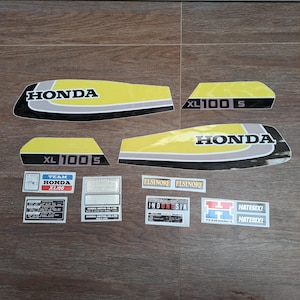Sticker Decal Honda XL 100 s 1980 Side Cover Fuel Gas Tank