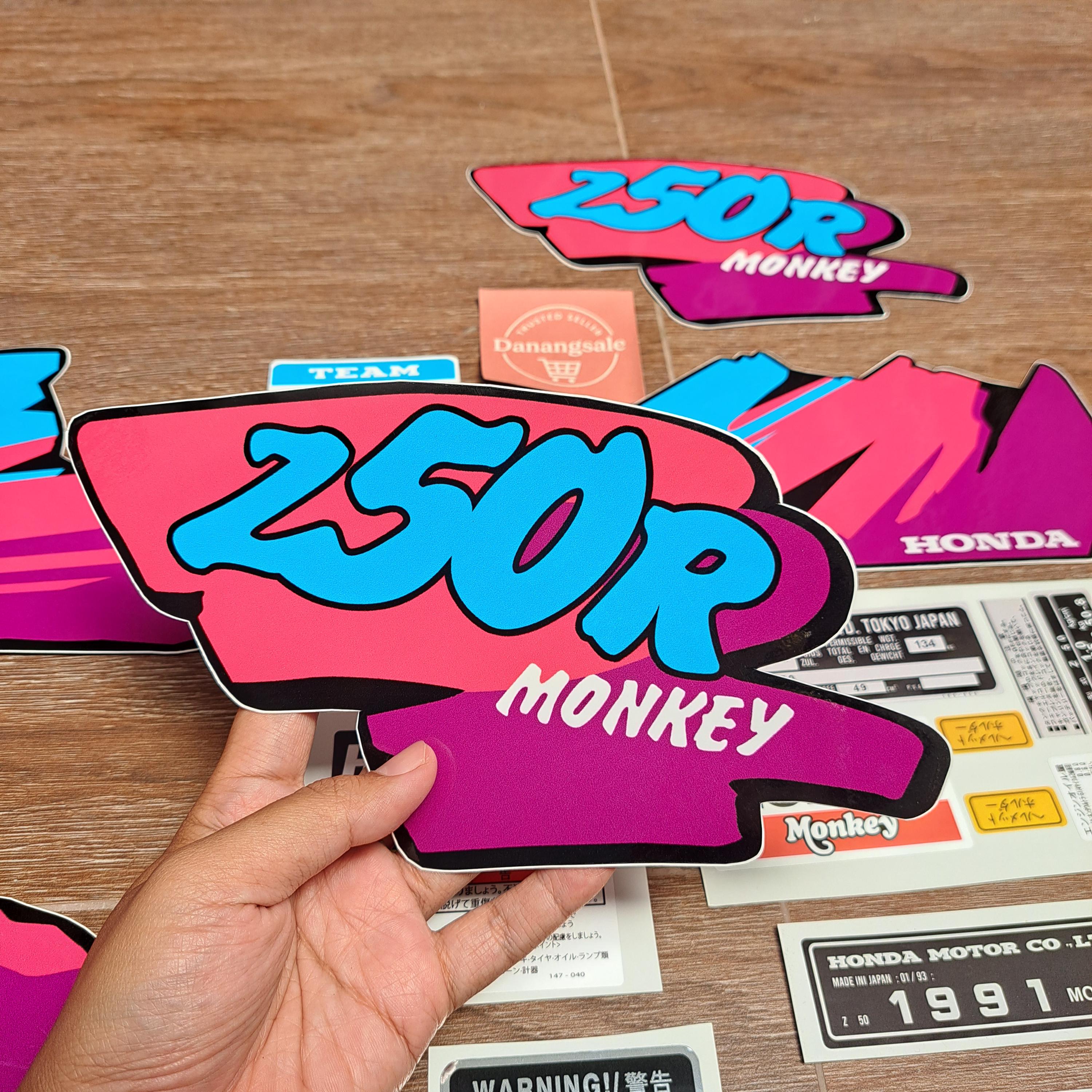 Sticker Decal Honda Monkey Baja Z50R Purple Side Cover Fuel Gas