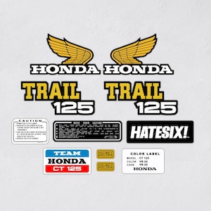 Adesivo Honda Ct125 Trail 125 1977 Coperchio laterale Serbatoio carburante