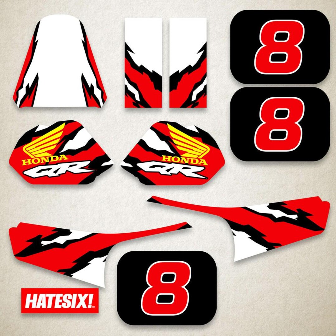 Q50s Sticker Sticker Decal Honda QR 50 QR50 Minimoto 1983 Side Cover Fuel Gas Tank ...
