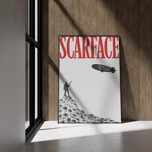 Art mural du film Scarface, impression d&#39;affiche moderne, décoration murale affiche, fichiers numériques, Al Pacino, affiche du film Brian De Palma Scarface