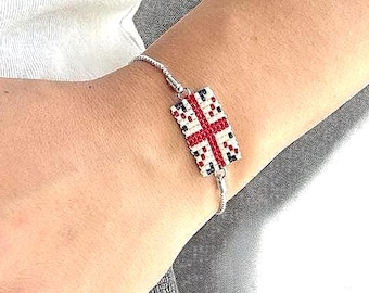 Personalised Bracelets Uk with Gold Plated Slide Clasp and Accents