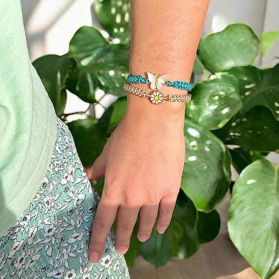 Battesimo Bimba Braccialetto Bimba Argento Farfallina - Regolabile, Con Confezione Regalo Fiocco Nascita Bimba Personalizzato - 3
