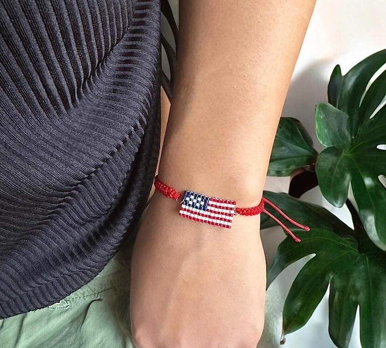 Handmade American Flag Bracelet USA Flag Bangle Great America handmade-american-flag-bracelet-usa-flag-bangle-great-america