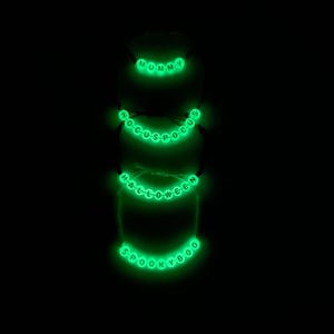 Halloween Personal Initial Name Bracelet, Glow in the Dark Bracelet, Build Your Own Jewelry
