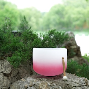 12&quot; Crystal Singing Bowl in C Note – Root Chakra 432Hz Quartz Sound Bowl | Gradient Color for Meditation, Yoga, Sound Bath & Spiritual Gifts