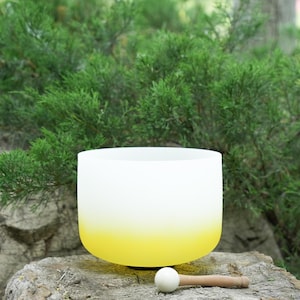 Color Gradient Crystal Singing Bowl Set 6&quot;-12&quot; | Chakra Notes C to B | 432Hz Quartz Sound Healing Bowl | Sale - Singing Bowls for Meditation