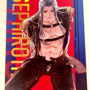 Final Fantasy 7 Sephiroth Postcards | Gold Foil Art Prints | Double-Sided Anime Art | FF7 Collector’s Gamer Gift | Fan Art Prints
