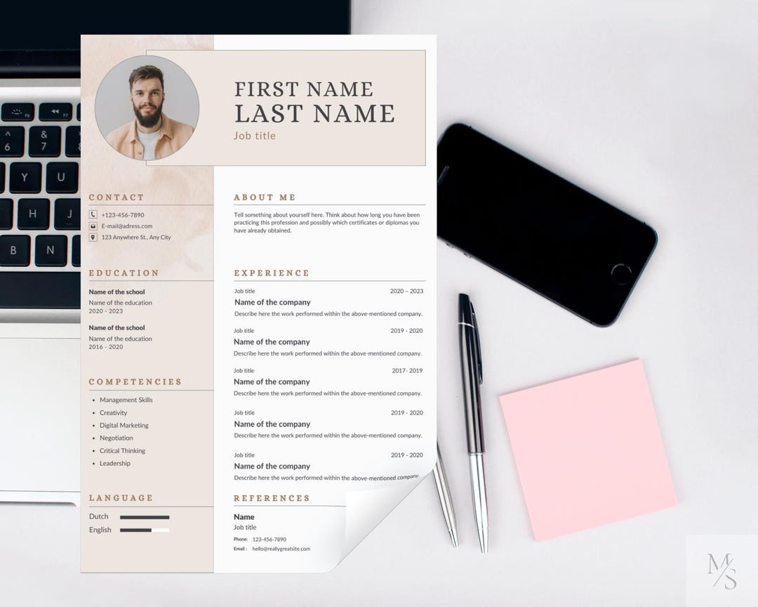 CV Word Template in English (including a Cover Letter Template) - Etsy