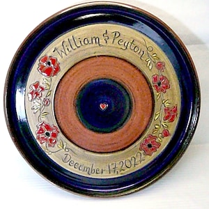 WEDDING PLATTER...Copper Field of Poppies Design**Free Shipping**