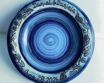 Wedding Bowl : 'BLUE LAGOON' Design , Stoneware