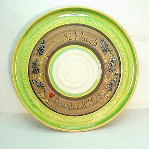 Personalized Wedding Platter: Texas Bluebell Design, Custom Stoneware