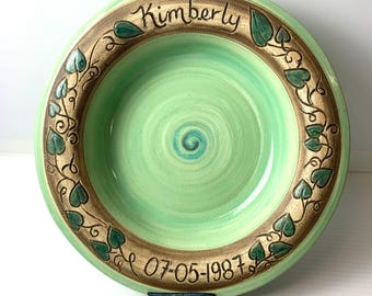 WEDDING  BOWL... Mint Swirl  Design