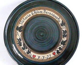 Personalized Wedding Platter or bowl:   Ivy Design
