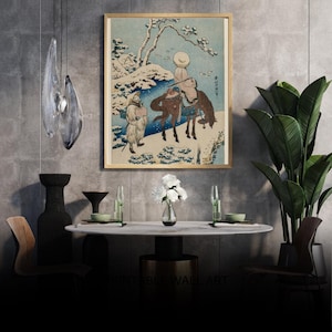 Impresión artística de boceto de caballo asiático antiguo / Dibujo ecuestre antiguo / Decoración elegante de pared para vacaciones / Arte asiático atemporal para la decoración del hogar