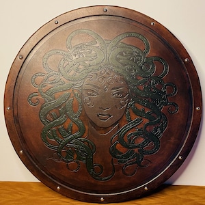 Medusa Greek Mythology Leather Shield
