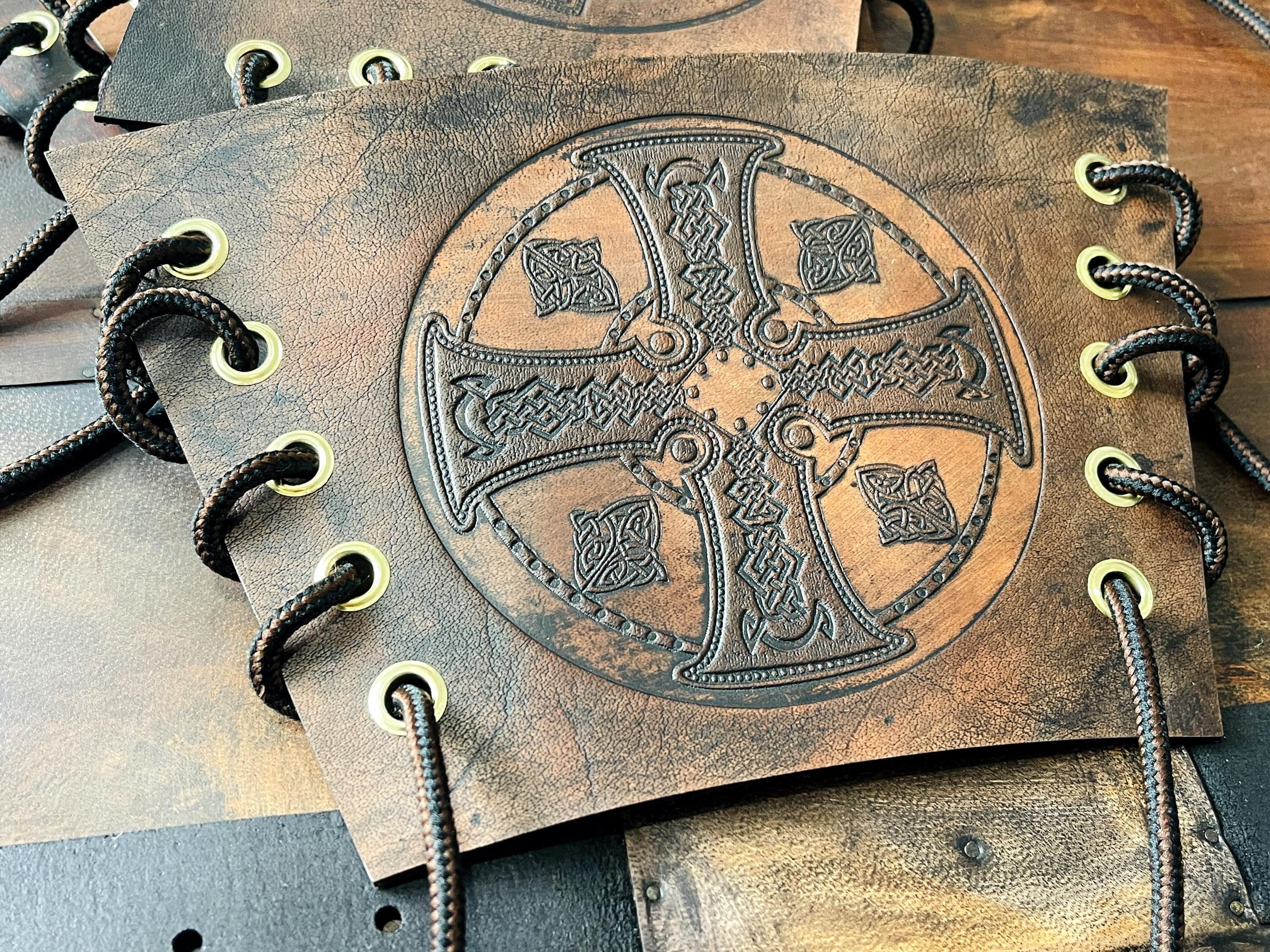 Handmade Leather Celtic Cross Shield: Viking Home Decor - Etsy