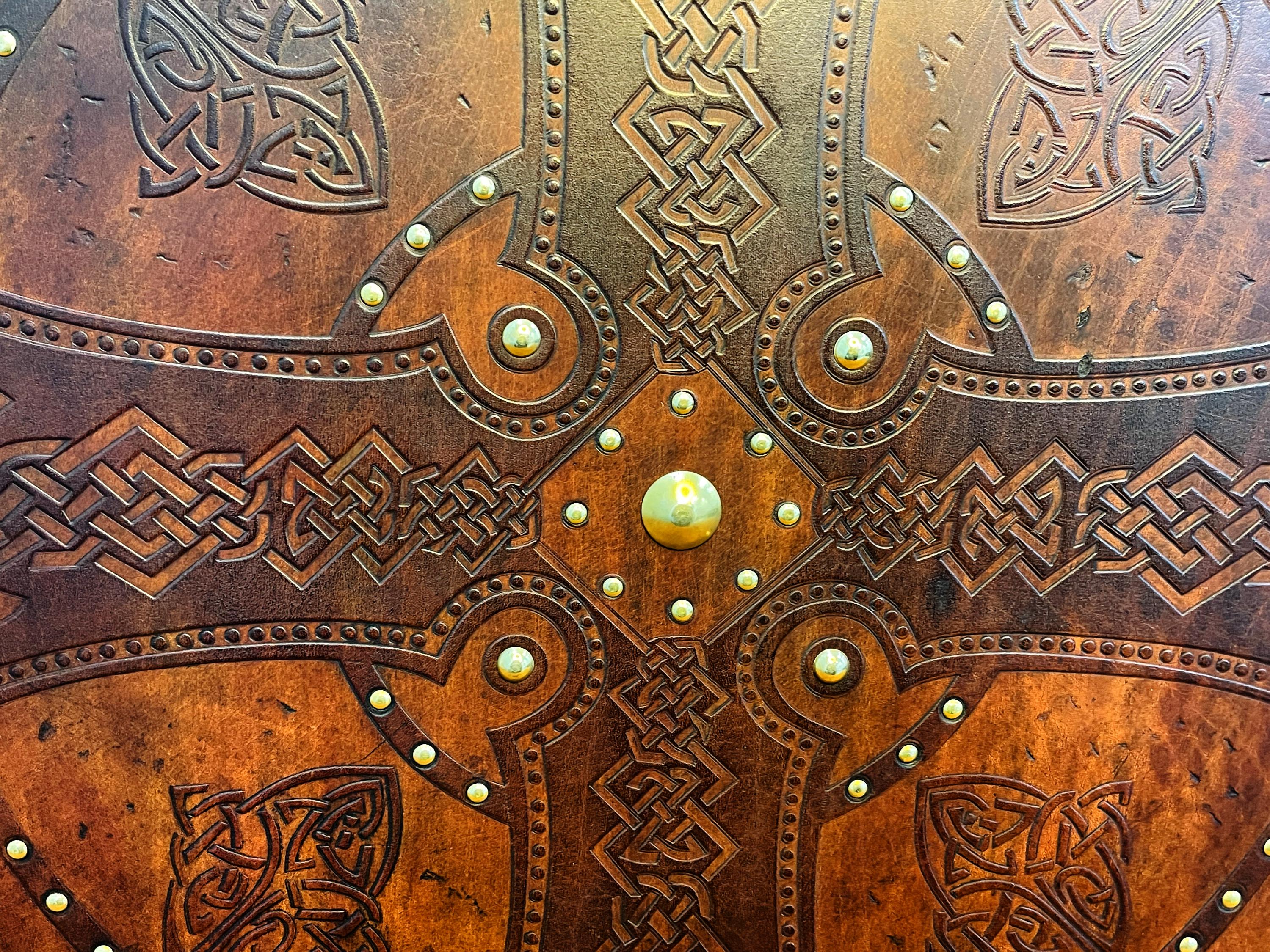Handmade Leather Celtic Cross Shield: Viking Home Decor - Etsy