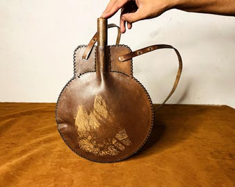 Handmade Leather Canteen | Viking Leather Flask