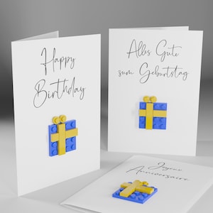 Geburtstagskarte "Geschenk Ukraine" aus LEGO® Steinen