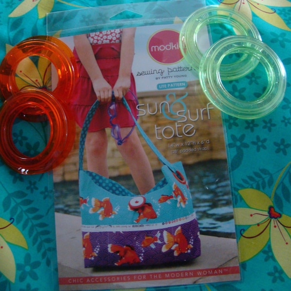 MODKID by Patty Young-PLAYDATE- Sun and Surf Tote Pattern Kit- your choice of grommets
