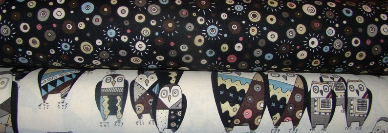 Witchy Stitchy Owl Set by Alexander Henry from the Haunted House Collection-2 Yards Total