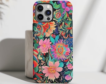 Floral Phone Case: Boho Embroidery Style, Protective iPhone, Galaxy & Pixel Cover