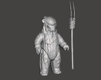 Star Wars Ewok (Predator Ewok), 3D printed custom model action figure kit (unpainted/unassembled).