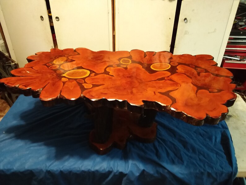 Vintage Burl Wood Coffee Table. Thick Cut Live Edge Redwood Etsy