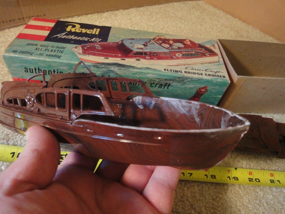 Rare Vintage Revell Chris Craft Flying Bridge Cruiser boat Etsy