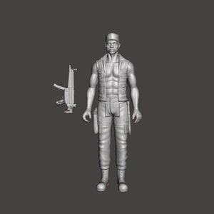 Predator alien film Dillon vintage Kenner-stil actionfigur. 3,75", 1/18 ledad figur. Omålad byggsats