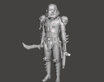 Star Wars Barbarian Skulltrooper Stormtrooper, 3D printed custom model figure kit (unpainted/unassembled).