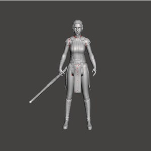 Star Wars Bastilla KOTOR, 3D printed custom model 3.75&quot; action figure kit 1/18 (unpainted/unassembled).